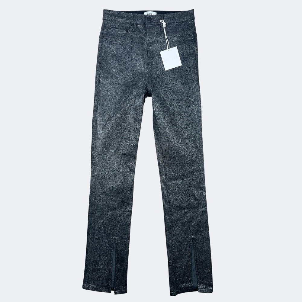 Pistola Jeans Womens 29 Black Colleen Stargaze High Rise Slim Straight Glitter